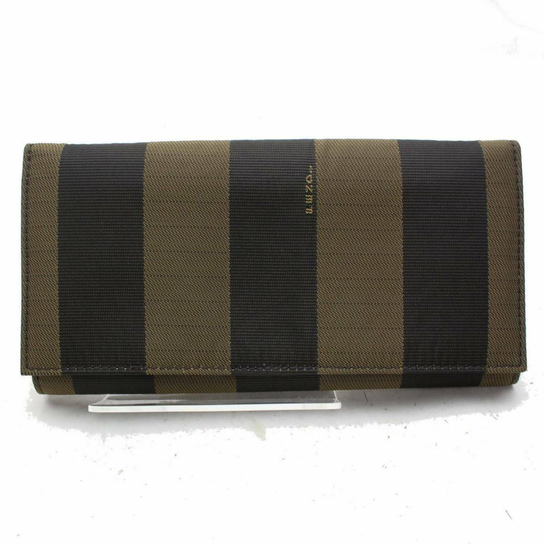 Authentic FENDI WALLET Nylon Long Wallet: Brand: FENDI Material: Nylon Style: Long Wallet Color: Browns Size(inch): W7.28 inch(approx) /18.5 cm(approx) x H3.93 inch(approx) /10 cm(approx) x D0.98 inch(approx) /2.5 cm(approx) " Country of Orig