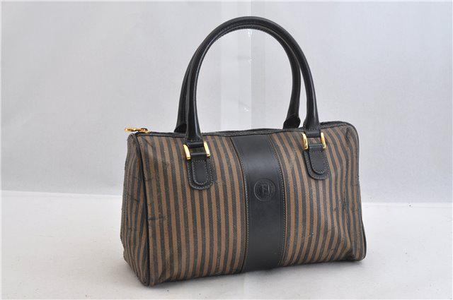 Authentic FENDI PVC Leather Hand Bag: Brand: FENDI Material: PVC Leather Style: Hand Bag Color: Brown Size(inch): W11.4 x H7.1 x D5.1" / Handle Drop 5.1"(Approx) Country of Origin: Italy Accessory: There is no ItemBox and DustBag.We will 
