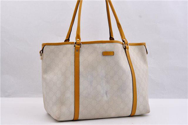 Authentic GUCCI PVC Tote Bag: Brand: GUCCI Material: PVC Style: Tote Bag Color: White Size(inch): W17.7 x H10.2 x D5.9"/ Strap Drop 9.1"(Approx) Country of Origin: Italy Accessory: There is no ItemBox and DustBag.We will send only