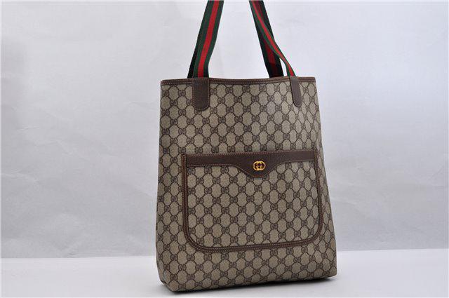 Authentic GUCCI PVC Tote Bag: Brand: GUCCI Material: PVC Style: Tote Bag Color: Brown Size(inch): W12.2 x H14.4 x D3.5" / Handle Drop 11.4"(Approx) Country of Origin: Italy Accessory: There is no ItemBox and DustBag.We will send o