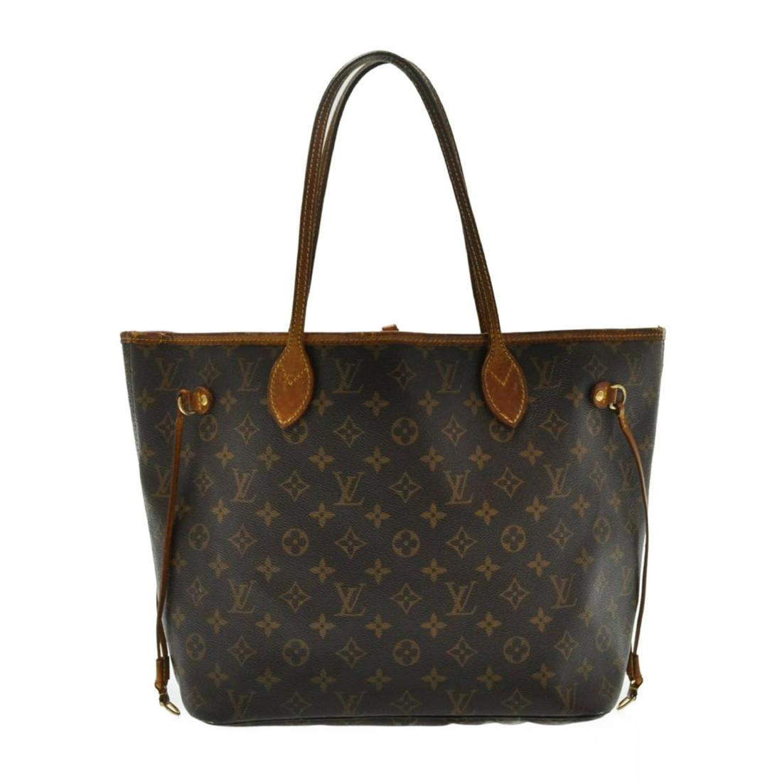 Authentic LOUIS VUITTON NEVERFULL MM Monogram Canvas: Brand: LOUIS VUITTON Material: Monogram Canvas Style: Tote Bag Color: Monogram Size(inch): W12.6-18.1 x H11.8 x D6.7â€³ / Handle Drop 8.7â€³(Approx) Country of Origin: France Accessory: There 