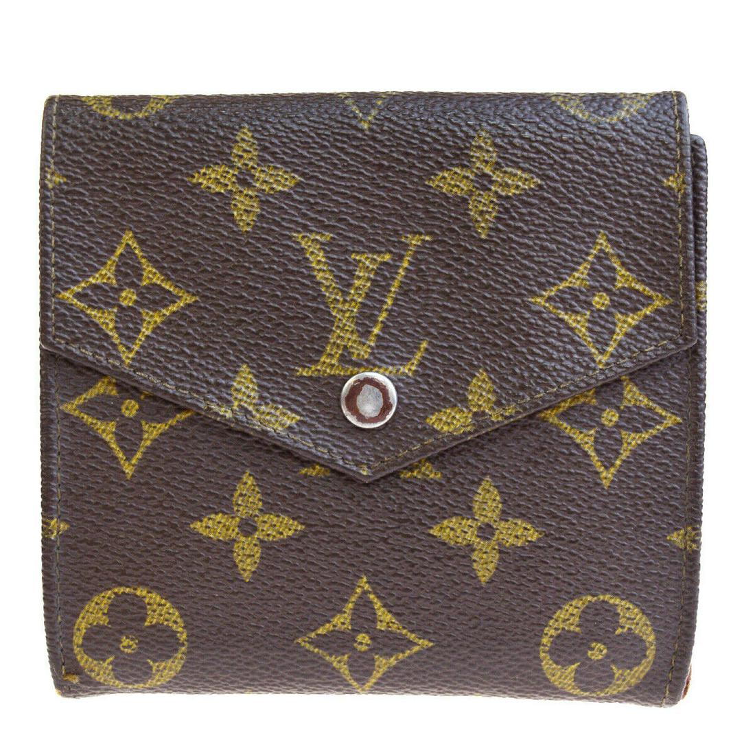 Authentic LOUIS VUITTON Monogram Leather Wallet: Brand: LOUIS VUITTON Material: Monogram Leather Style: Wallet Color: Brown Size(inch): W 4.3 x H 4.1 x D 0.7"(approx.) Country of Origin: France Come with: - All Bidhaus items come with a 100% money-b
