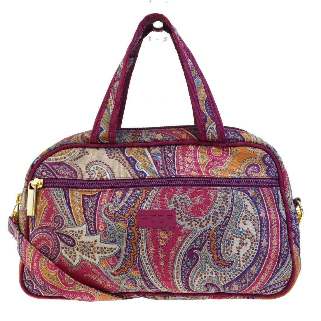 Authentic ETRO Canvas Shoulder Hand Bag: Brand: ETRO Material: Canvas Style: Shoulder Hand Bag Color: Pink Size(inch): W 10.6 x H 6.3 x D 4.3 "(approx.) Country of Origin: Italy Come with: Shoulder strap All Bidhaus items come with a 100% mo