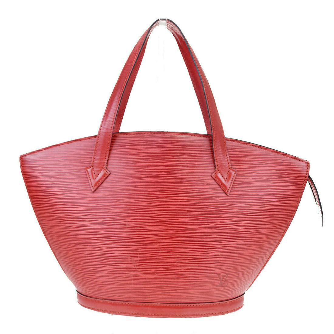 Authentic LOUIS VUITTON SAINT JACQUES Epi Leather Hand: Brand: LOUIS VUITTON Material: Epi Leather Style: Hand bag Color: Red Size(inch): W 14.6 x H 9.4 x D 3.9 "(approx.) Country of Origin: France Come with: - All Bidhaus items come with a 100% money-back