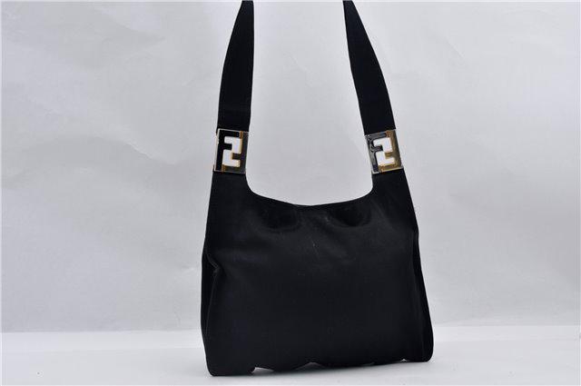 Authentic FENDI Sweat Shoulder Bag: Brand: FENDI Material: Sweat Style: Shoulder Bag Color: Black Size(inch): W12.2 x H9.8 x D0.2"/ Strap Drop 15.4"(Approx) Country of Origin: Italy Accessory: There is no ItemBox and DustBag.We will sen