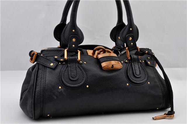 Authentic CHLOE Leather Shoulder Bag: Brand: CHLOE Material: Leather Style: Shoulder Bag Color: Black Size(inch): W13.8 x H7.5 x D7.5"/ Strap Drop 8.3"(Approx) Country of Origin: Italy Accessory: Padlock and Key All Bidhaus items come wit