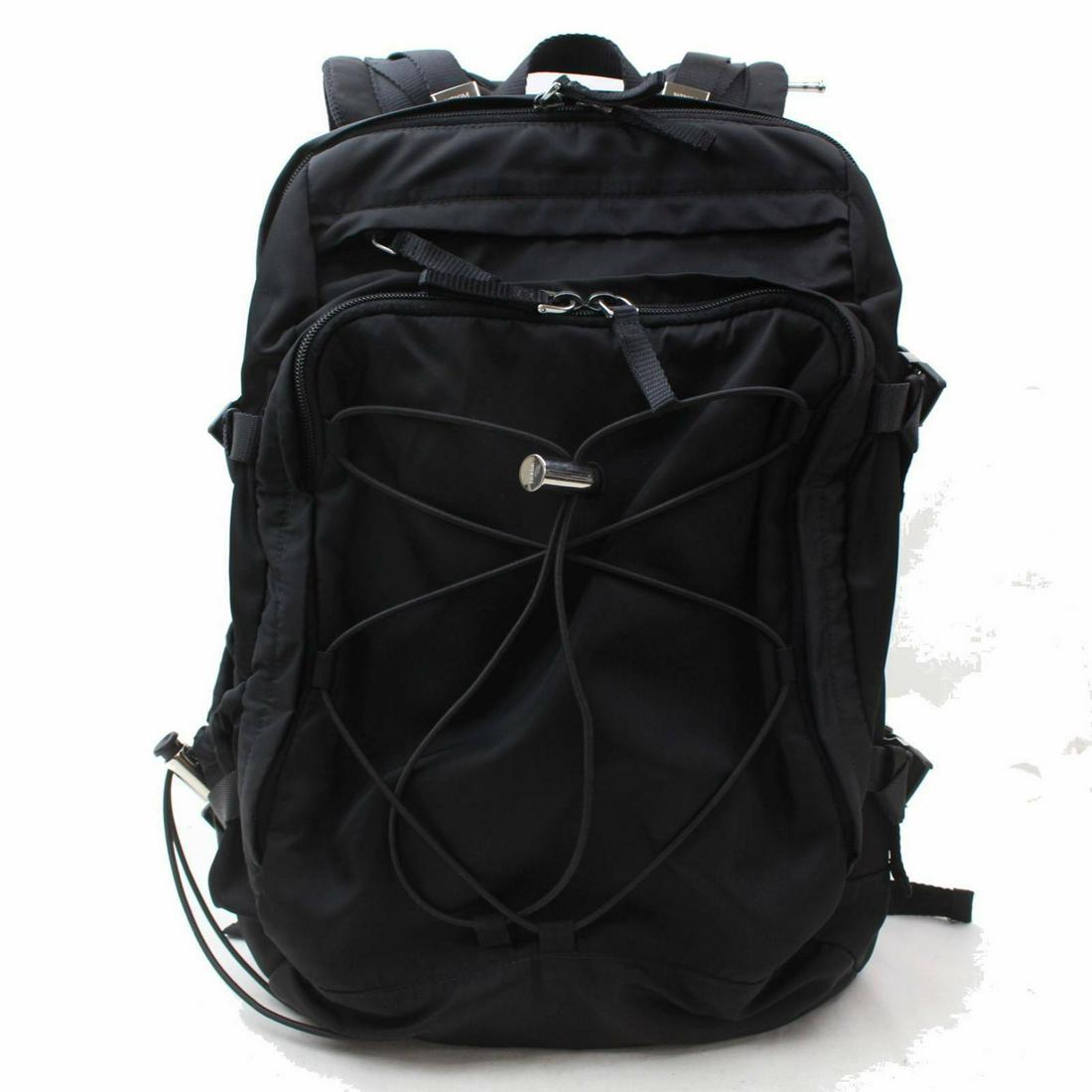 Authentic PRADA Nylon Back Pack: Brand: PRADA Material: Nylon Style: Back Pack Color: Black Size(inch): W13.7 inch(approx) /35 cm(approx) x H17.3 inch(approx) /44 cm(approx) x D4.72 inch(approx) /12 cm(approx) " / Strap Drop: Shoulde