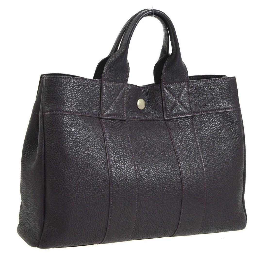 Authentic HERMES Veau Crispe Togo Totes & Shoppers: Brand: HERMES Material: Veau Crispe Togo Style: Totes & Shoppers Color: Purple Size(inch): W12.2 x H8.7 x D3.5 " / Strap Drop: 3.5 Size(inch): W 12.2 x H 8.7 x D 3.5 " Handle Drop. 3.5 " Country of Or