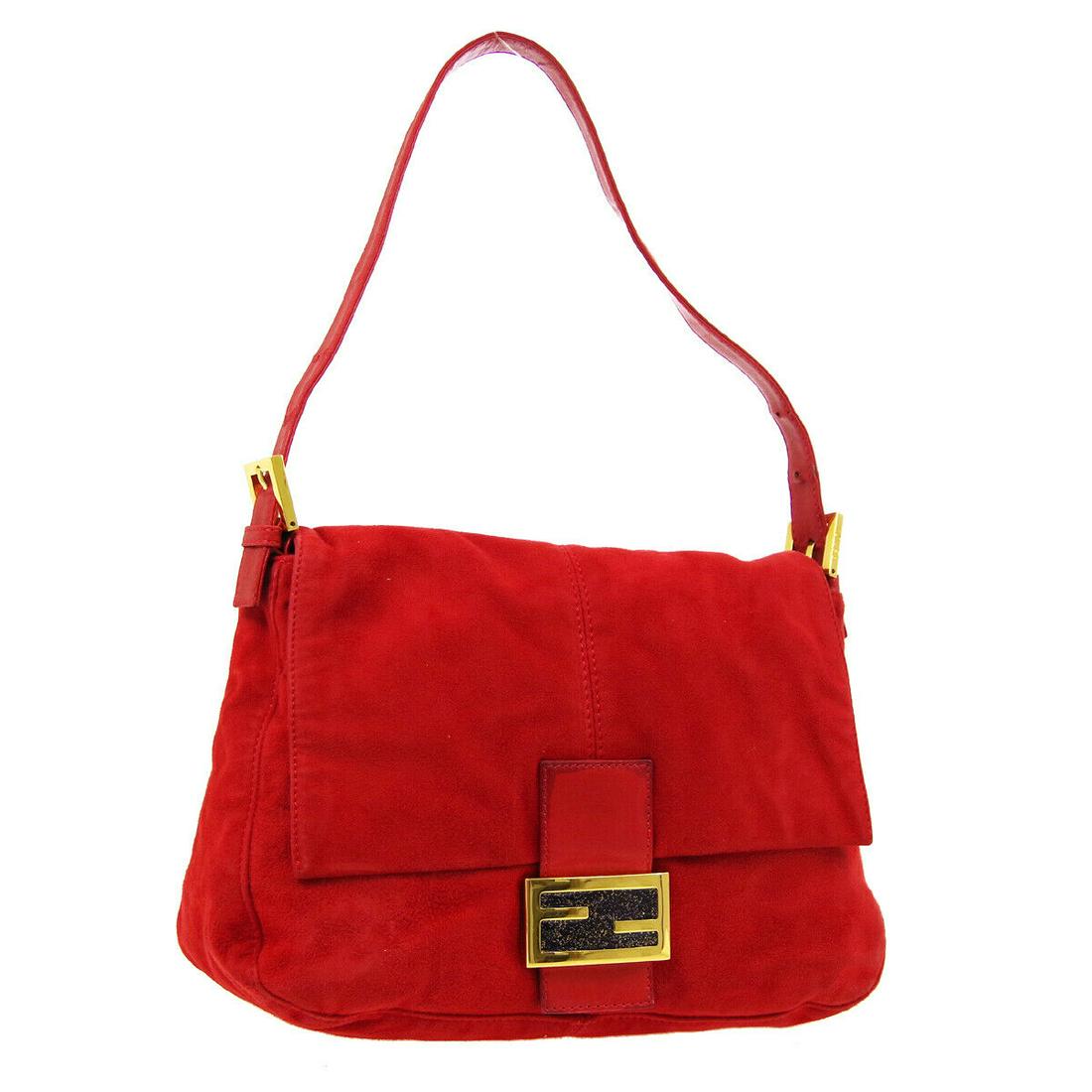 Authentic FENDI BAGUETTE Suede, Leather Hand Bag: Brand: FENDI Material: Suede, Leather Style: Hand Bag Color: Black Size(inch): W11.4 x H8.2 x D4.7 " / Strap Drop: 5.5 - 8.7 Size(inch): W 11.4 x H 8.2 x D 4.7 " Strap Drop. 5.5 - 8.7 " Country of Ori