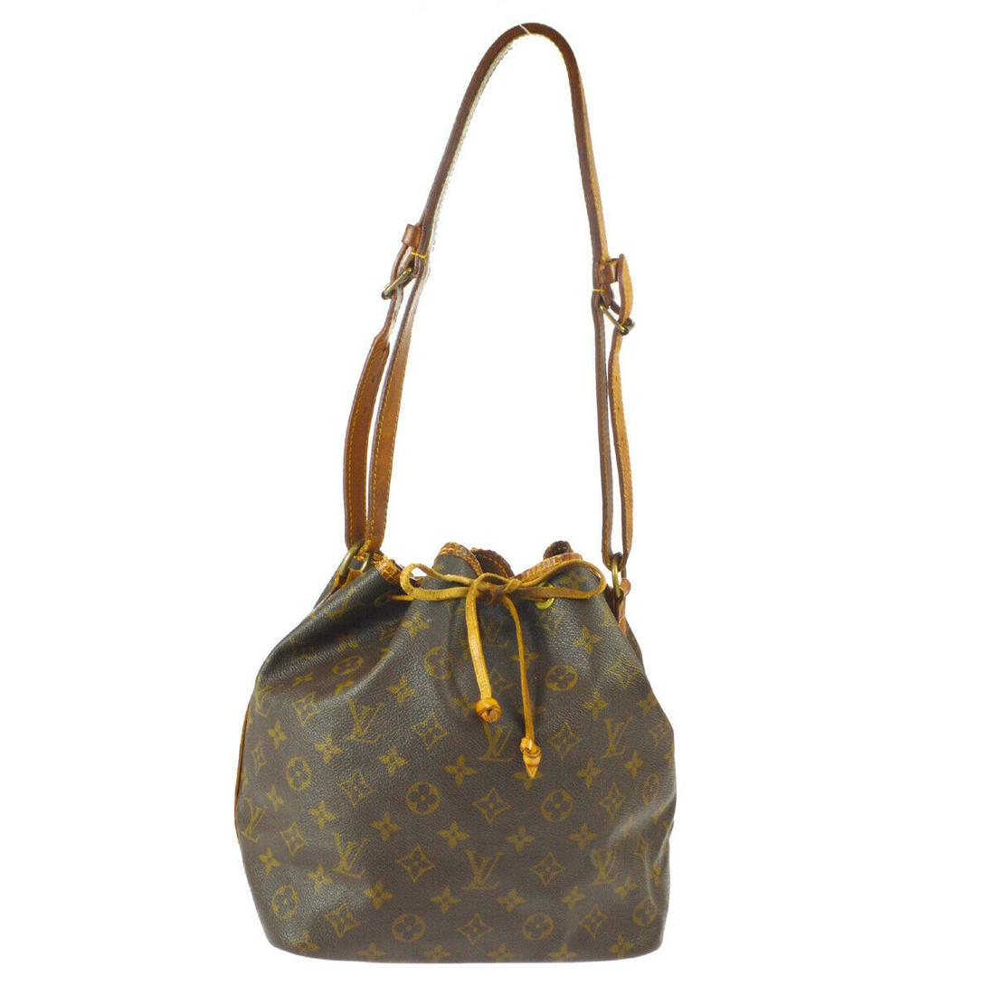 Authentic LOUIS VUITTON NOE Monogram Canvas, Leather: Brand: LOUIS VUITTON Material: Monogram Canvas, Leather Style: Shoulder Bag Color: Browns Size(inch): W9.4 x H10.2 x D7.1 " / Strap Drop: 8.7-10.6 Country of Origin: France Come with: - All Bidhaus it