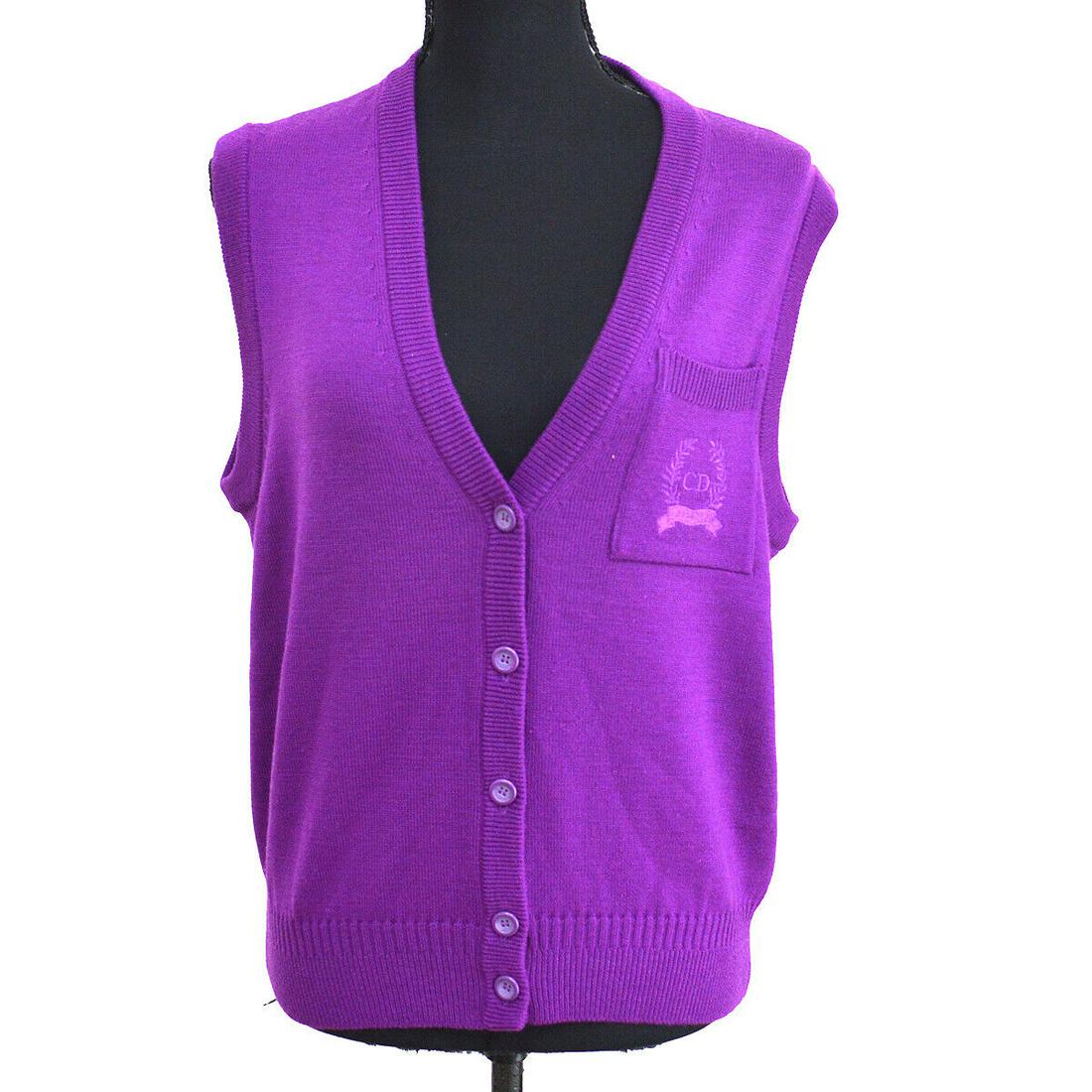 Authentic DIOR 100% Wool Top: Brand: DIOR Material: 100% Wool Style: Top Color: Purple Come with: Spear Button All Bidhaus items come with a 100% money-back authenticity guarantee. Please refer to images carefully for condition de