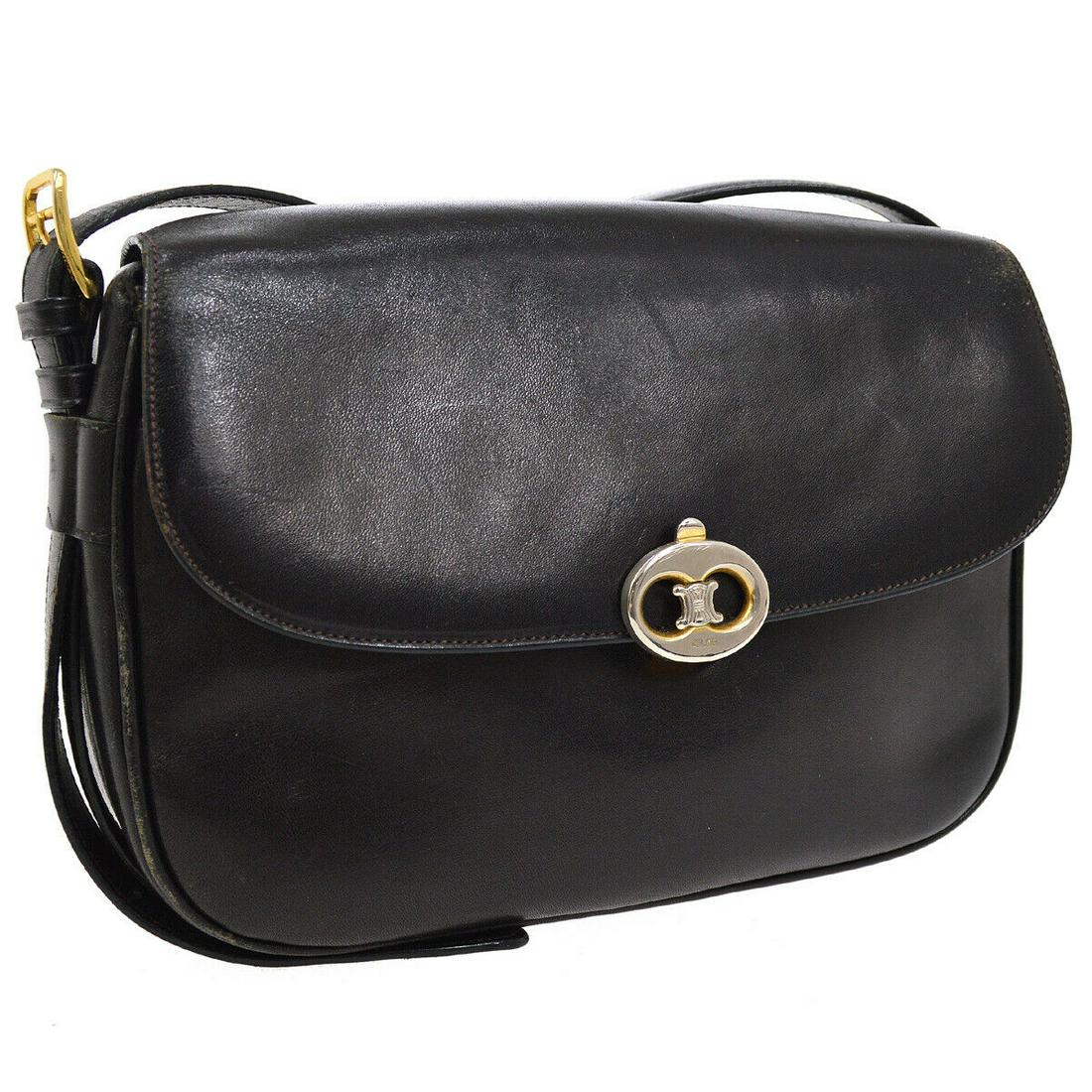 Authentic CELINE Leather Crossbody: Brand: CELINE Material: Leather Style: Crossbody Color: Black Size(inch): W9.1 x H6.7 x D2.4 " / Strap Drop: 17.3 - 21.1 Country of Origin: Italy Come with: - All Bidhaus items come with a 100% money-