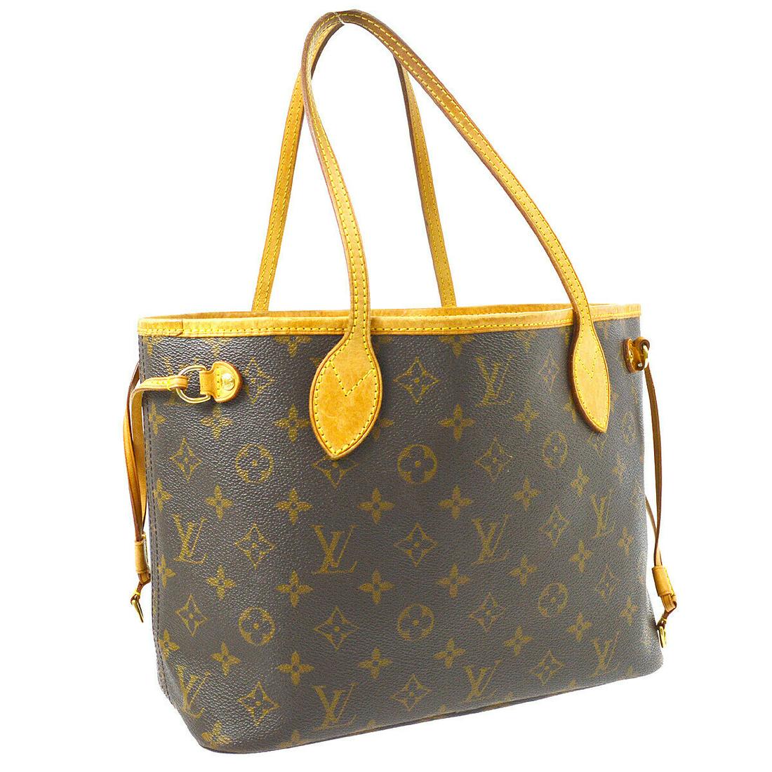Authentic LOUIS VUITTON NEVERFULL PM Monogram Canvas,: Brand: LOUIS VUITTON Material: Monogram Canvas, Leather Style: Totes & Shoppers Color: Brown Size(inch): W11.4 x H8.5 x D5.1 " / Strap Drop: 6.7 Size(inch): W 11.4 x H 8.5 x D 5.1 " Handle Drop. 6.7 "