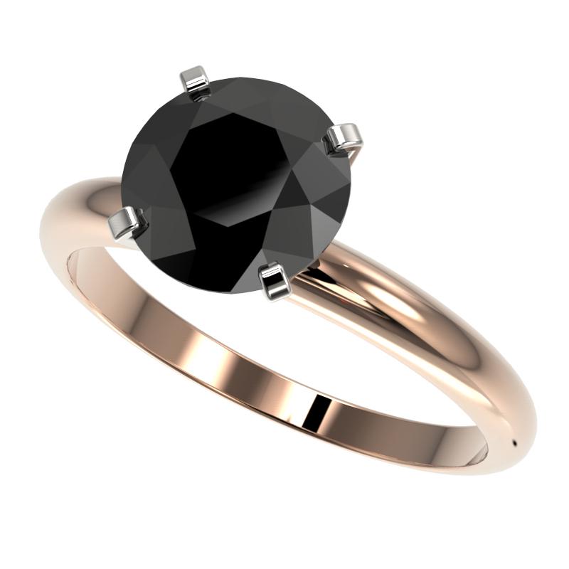 2.50 ctw Fancy Black Diamond Solitaire Engagment Ring: 2.50 ctw Fancy Black Diamond Solitaire Engagment Ring 10k Rose Gold Designer Brand Luxury Jewelry, made in the USA Suggested Retail Price: $3,300 Factory offers perfect factory sizing, for all rings &