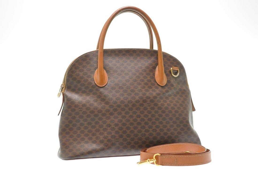 Authentic CELINE PVC Leather 2way Hand Bag: Brand: CELINE Material: PVC Leather Style: 2way Hand Bag Color: Brown Size(inch): W14.56 x H11.41 x D5.11inch / Strap Length 39.3inch(Approx) Country of Origin: Italy Accessory: Strap All Bidhaus item