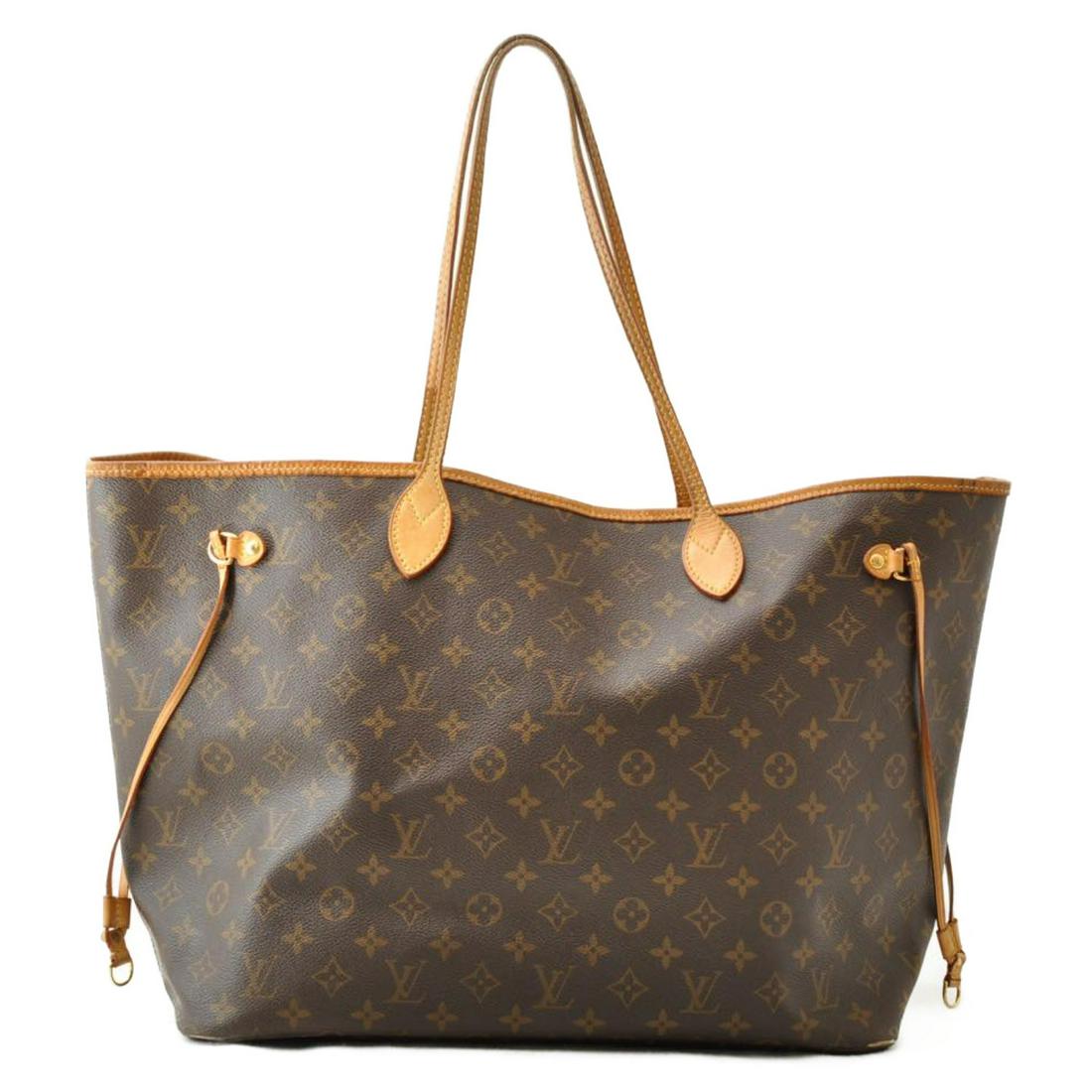 Authentic LOUIS VUITTON NEVERFULL GM Monogram Canvas: Brand: LOUIS VUITTON Material: Monogram Canvas Style: Tote Bag Color: Monogram Size(inch): W15.7-22.4 x H13 x D7.5â€³ / Handle Drop 8.3â€³(Approx) Country of Origin: France Accessory: There is