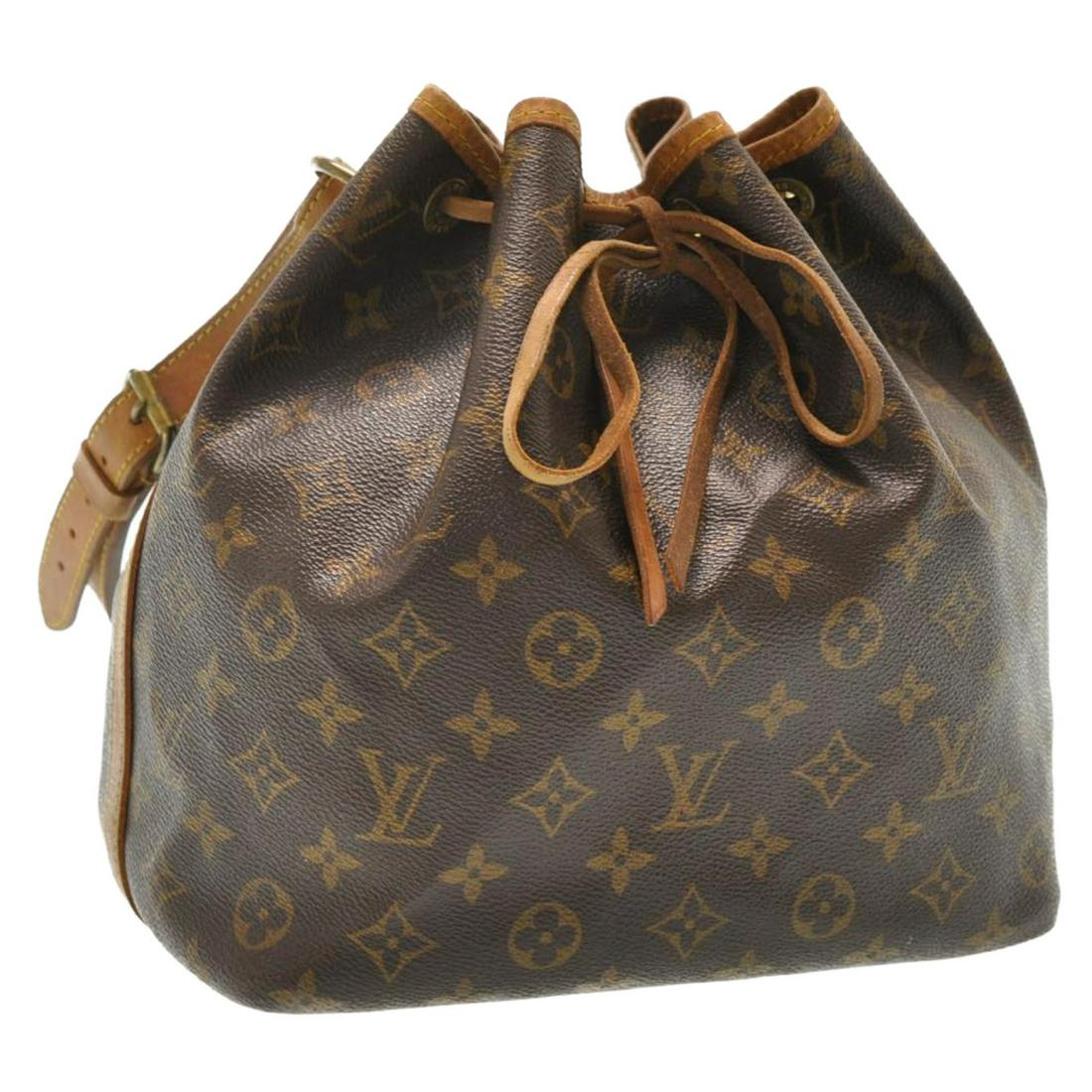 Authentic LOUIS VUITTON NOE Monogram Canvas Shoulder: Brand: LOUIS VUITTON Material: Monogram Canvas Style: Shoulder Bag Color: Monogram Size(inch): W9.8 x H10.5 x D7.5â€³ / Shoulder Strap Length 20.5-26â€³(Approx) Country of Origin: France Acces