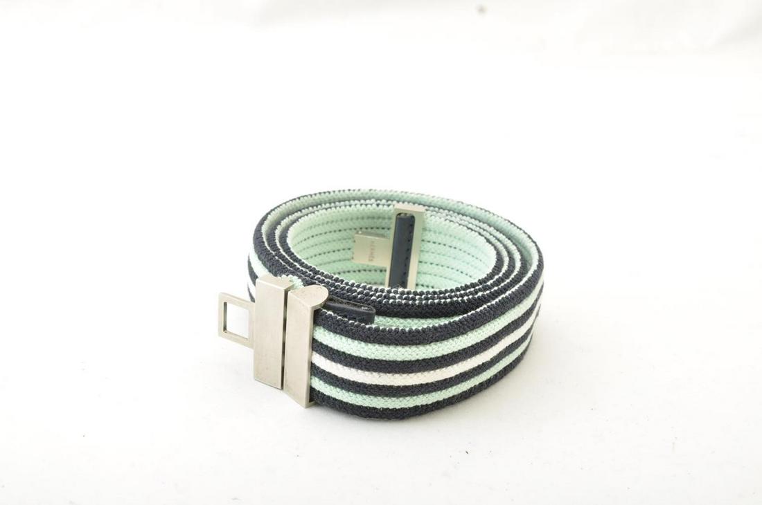 Authentic HERMES Canvas Belt: Brand: HERMES Material: Canvas Style: Belt Color: Navy Size(inch): Length 37.4â€³ Width 1.18â€³(Approx) Country of Origin: France Accessory: There is no item box and dust bag. We will send onl
