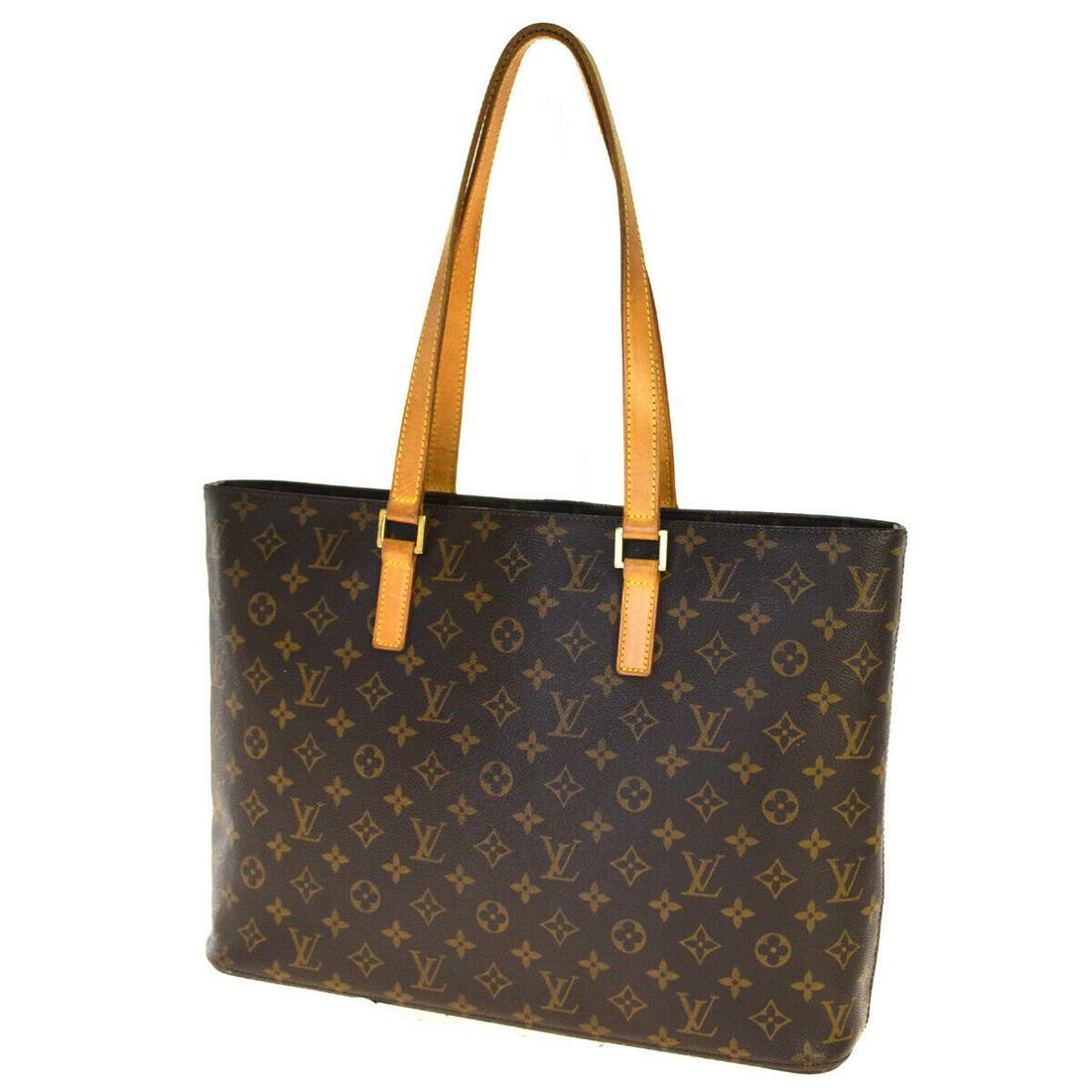 Authentic LOUIS VUITTON LUCO Monogram Tote Bag: Brand: LOUIS VUITTON Material: Monogram Style: Tote bag Color: Brown Size (HxWxD): 30cm x 40cm x 10cm / 11.81'' x 15.74'' x 3.93'' Country of Origin: France All Bidhaus items come with a 100% money-ba
