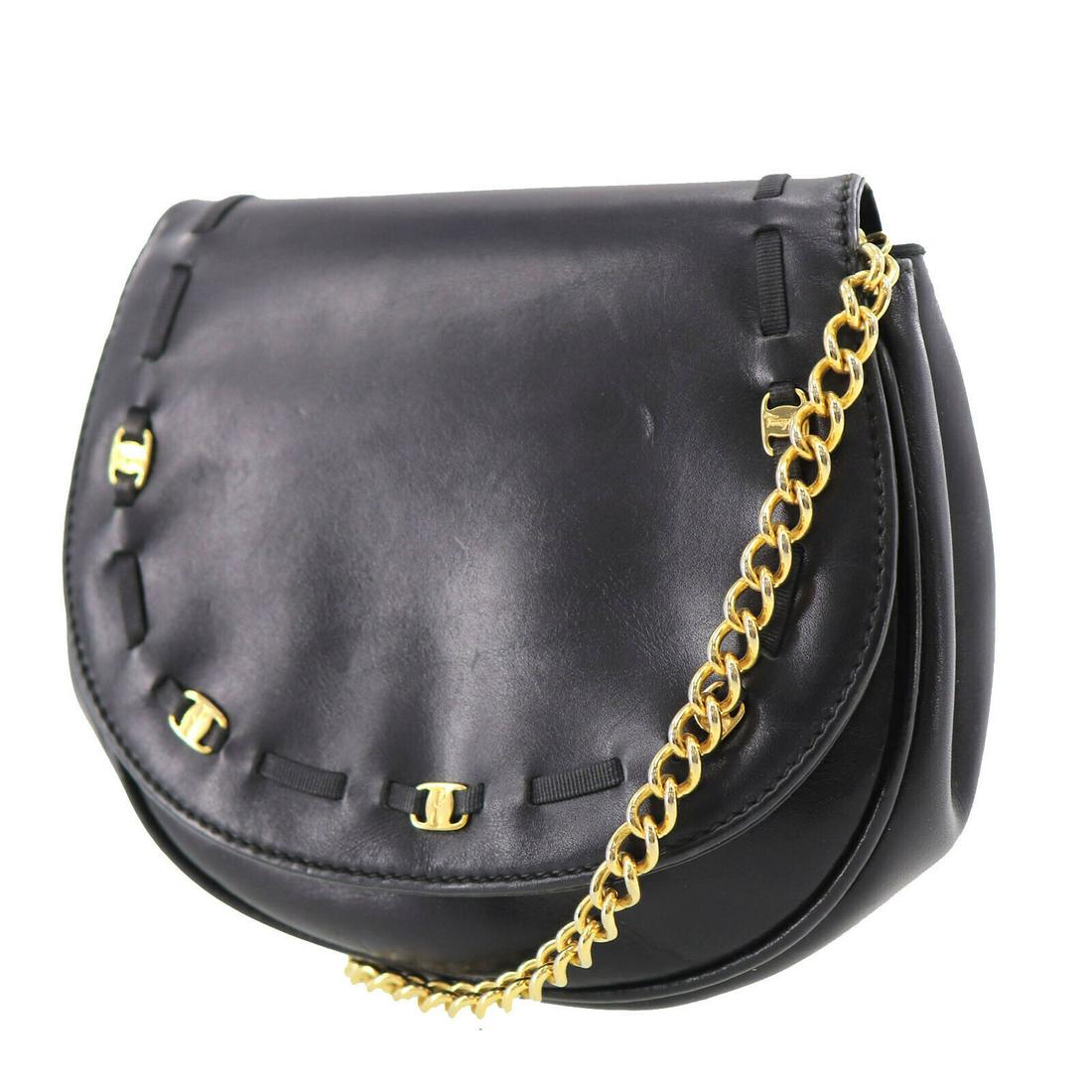 Authentic SALVATORE FERRAGAMO Leather Shoulder Bag: Brand: SALVATORE FERRAGAMO Material: Leather Style: Shoulder Bag Color: Black Size(Inch): H 5.1 x D 1.5 x L 5.9 Shoulder : 45.2 Country of Origin: Italy Come with: - All Bidhaus items come with a 100%