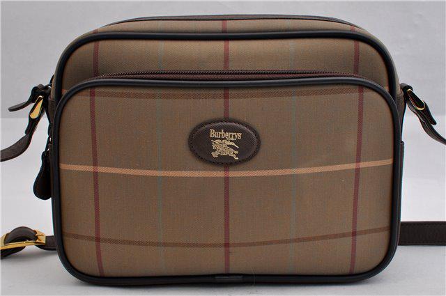 Authentic BURBERRYS Canvas Shoulder Bag: Brand: BURBERRYS Material: Canvas Style: Shoulder Bag Color: Brown Size(inch): W10 x H7.5 x D2.8" / Strap Drop 16.5-19.3"(Approx) Country of Origin: - Accessory: There is no ItemBox and DustBag.We wil