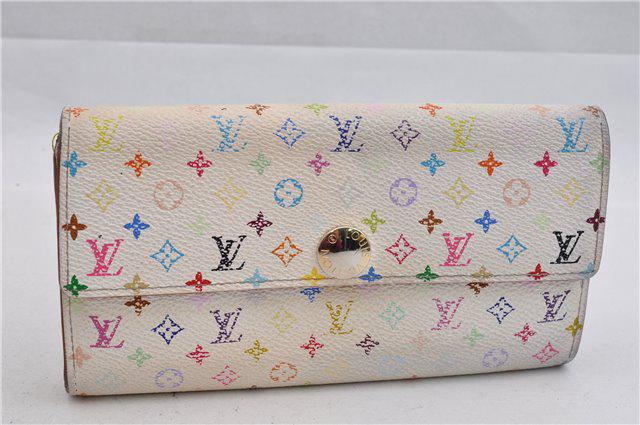 Authentic LOUIS VUITTON Monogram Multicolor Canvas: Brand: LOUIS VUITTON Material: Monogram Multicolor Canvas Style: Wallet Color: White Size(inch): W7.5 x H4.1 x D1"(Approx) Country of Origin: France Accessory: There is no ItemBox and DustBag.We will