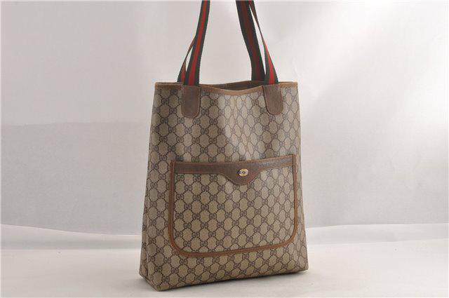 Authentic GUCCI PVC Tote Bag: Brand: GUCCI Material: PVC Style: Tote Bag Color: Brown Size(inch): W12.2 x H14.2 x D3.3" / Handle Drop 10.4"(Approx) Country of Origin: Italy Accessory: There is no ItemBox and DustBag.We will send o