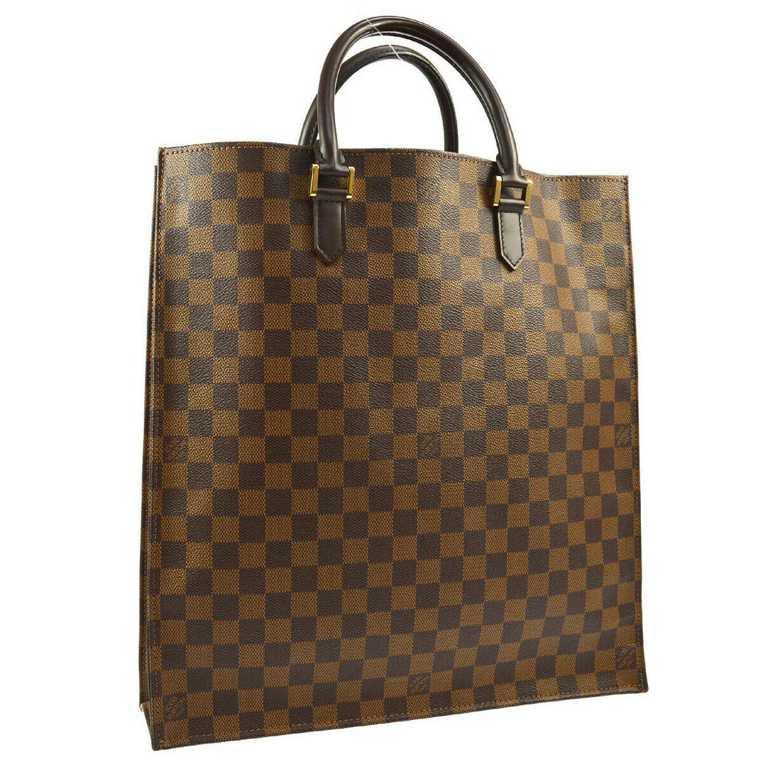 Authentic LOUIS VUITTON TOTE Damier Canvas, Leather: Brand: LOUIS VUITTON Material: Damier Canvas, Leather Style: Tote Color: Brown Size(inch): W14.2 x H15.0 x D3.9 " / Strap Drop: 4.7 Size(inch): W 14.2 x H 15.0 x D 3.9 " Handle Drop. 4.7 " Country of 