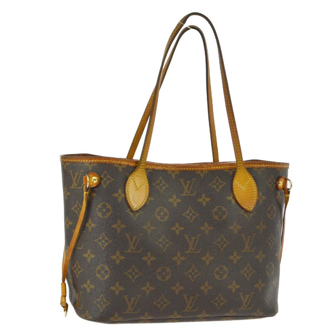 Authentic LOUIS VUITTON NEVERFULL PM Monogram Canvas,: Brand: LOUIS VUITTON Material: Monogram Canvas, Leather Style: Totes & Shoppers Color: Brown Size(inch): W11.4 x H8.5 x D5.1 " / Strap Drop: 6.7 Size(inch): W 11.4 x H 8.5 x D 5.1 " Handle Drop. 6.7 "