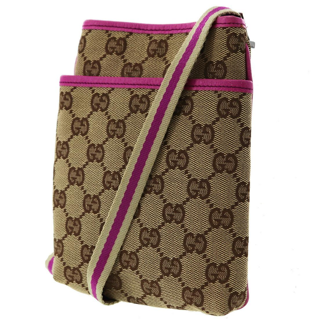 gucci vintage canvas shoulder bag