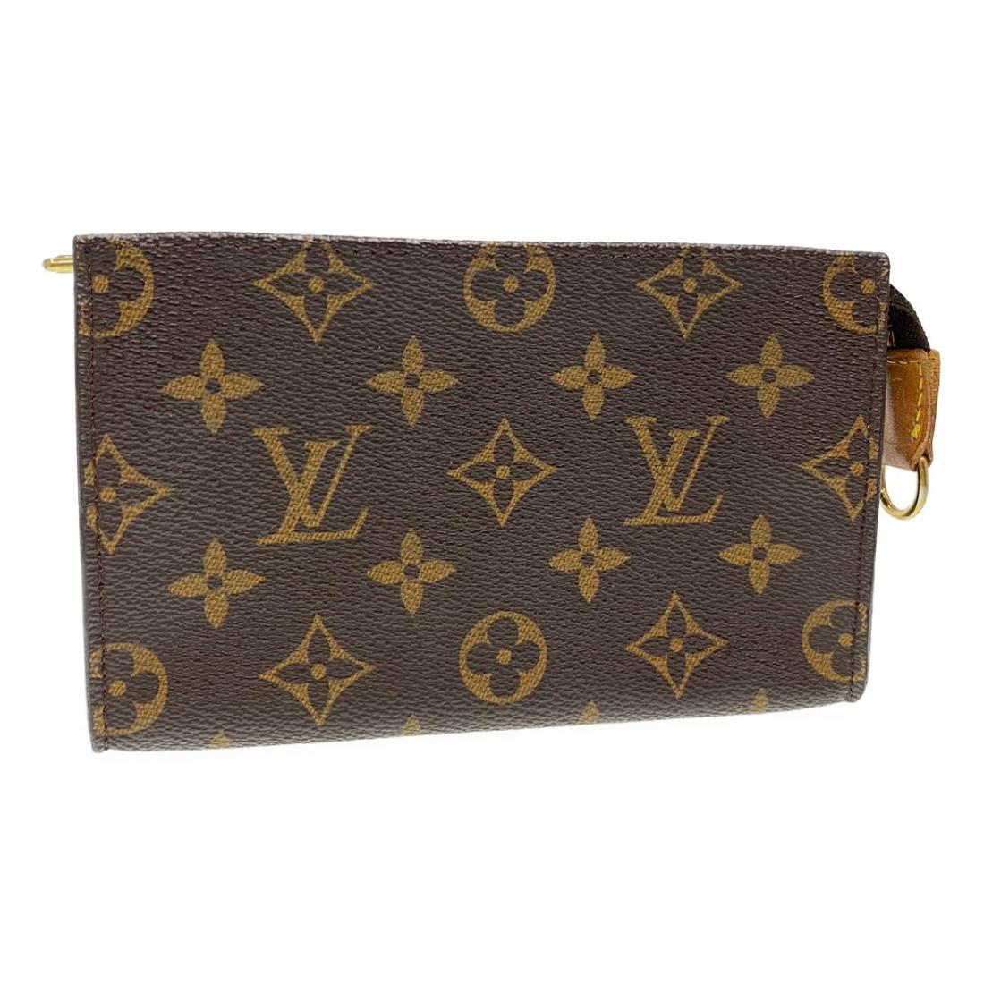 Authentic LOUIS VUITTON Monogram Bucket PM Pouch: Brand: LOUIS VUITTON Style: Pouch Material: Monogram Canvas Color: Monogram Made in: France Size (Inches): W6.69 x H4.13 x D0.59inch(Approx) Exterior Condition: Monogram Canvas : slightly rubbing Tag