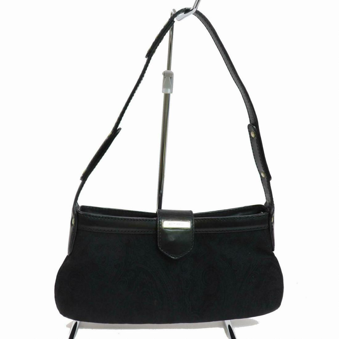 Authentic ETRO Canvas Hand Bag: Brand: ETRO Material: Canvas Style: Hand Bag Color: Black Size(inch): W9.84 inch(approx) /25 cm(approx) x H5.11 inch(approx) /13 cm(approx) x D1.57 inch(approx) /4 cm(approx) " Country of Origin: Ital