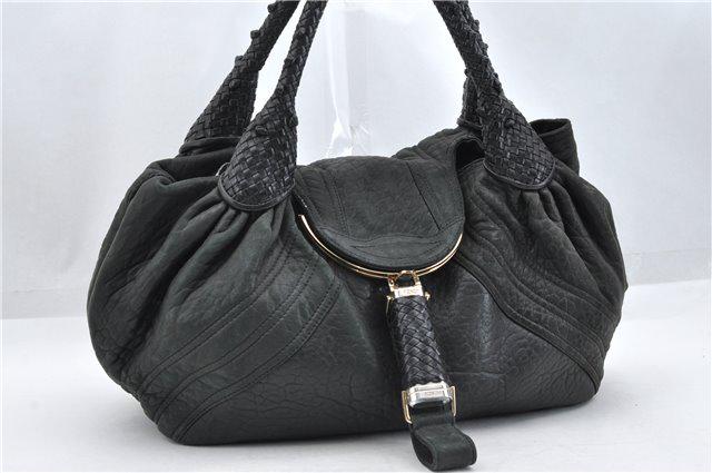 Authentic FENDI Leather Hand Bag: Brand: FENDI Material: Leather Style: Hand Bag Color: Brown Size(inch): W15.7 x H10.6 x D5.5" / Handle Drop 4.3"(Approx) Country of Origin: Italy Accessory: There is no ItemBox and DustBag.We will sen