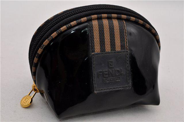 Authentic FENDI Enamel Pouch: Brand: FENDI Material: Enamel Style: Pouch Color: Black Size(inch): W5.1 x H3.3 x D3.5"(Approx) Country of Origin: - Accessory: There is no ItemBox and DustBag.We will send only in photo. All Bidhaus 