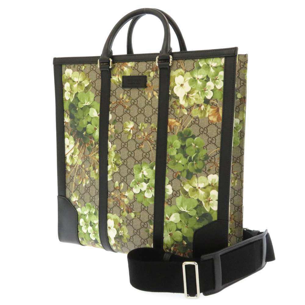 Authentic GUCCI GG Supreme Canvas, Leather Tote Bag: Brand: GUCCI Material: GG Supreme Canvas, Leather Style: Tote Bag Color: Beige, Green Size: (inch)W14.56 X H15.35 X D4.72 (cm)W37 X H39 X D12 All Bidhaus items come with a 100% money-back authenticity