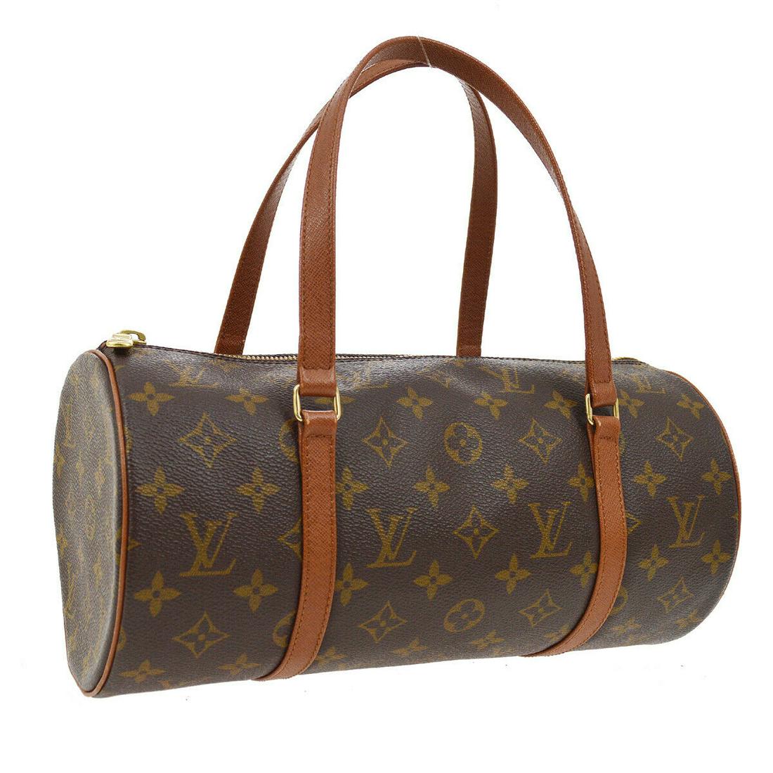 Authentic LOUIS VUITTON PAPILLON 30 Monogram Canvas,: Brand: LOUIS VUITTON Material: Monogram Canvas, Leather Style: Handbag Color: Brown Size(inch): W12.0 x H5.9 x D5.9 " Size(inch): W 12.0 x H 5.9 x D 5.9 " Handle Drop. 7.1 " Country of Origin: France 