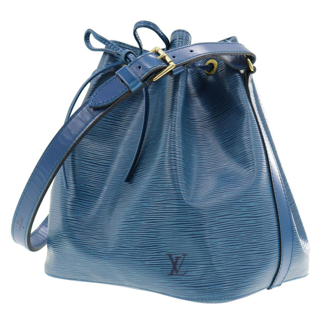 Authentic LOUIS VUITTON NOE Epi Leather Shoulder Bag: Brand: LOUIS VUITTONMaterial: Epi LeatherStyle: Shoulder BagColor: BlueSize(Inch): H 10.2 x D 7.4 x L 9.8Shoulder.29.9-36.2Country of Origin: FranceCome with: -All Bidhaus items come with a 100% money