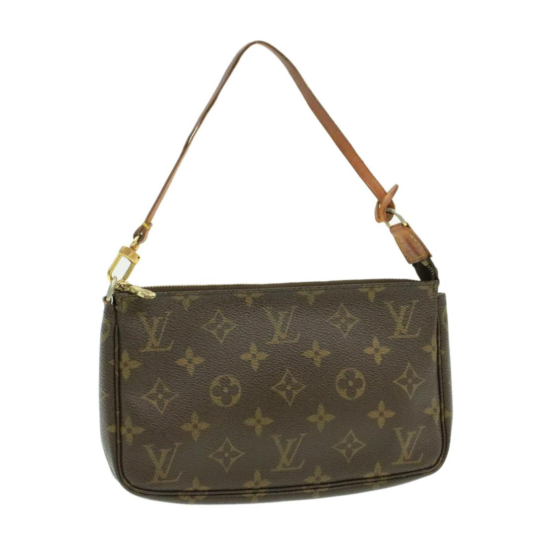 LOUIS VUITTON Monogram Pochette Accessoires Pouch: Brand: LOUIS VUITTON Style: Pouch Material: Monogram Canvas Color: Monogram Made in: France Size (Inches): W8.3x H5 x D1.2"(Approx) Exterior Condition: Monogram Canvas : rubbing, lose shape, partly sl