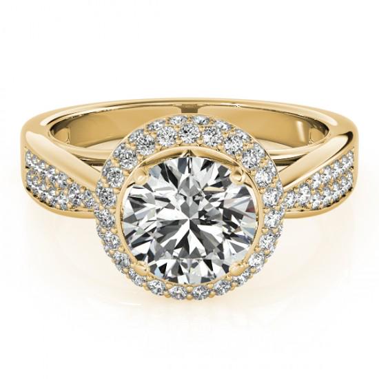1.4 ctw Certified VS/SI Diamond Solitaire Halo Ring 14k: 1.4 ctw Certified VS/SI Diamond Solitaire Halo Ring 14k Yellow Gold Designer Brand Luxury Jewelry, made in the USA Suggested Retail Price: $10,250 Factory offers perfect factory sizing, for all rings 