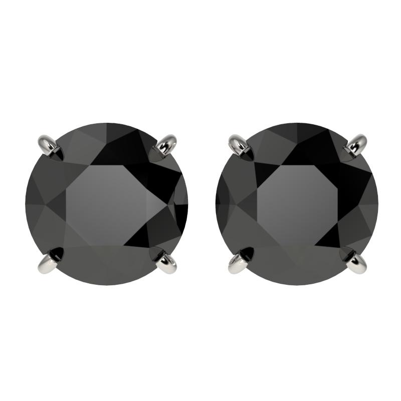 3.10 ctw Fancy Black Diamond Solitaire Stud Earring 10k: 3.10 ctw Fancy Black Diamond Solitaire Stud Earring 10k White Gold Designer Brand Luxury Jewelry, made in the USA Suggested Retail Price: $3,450 Factory offers perfect factory sizing, for all rings & 