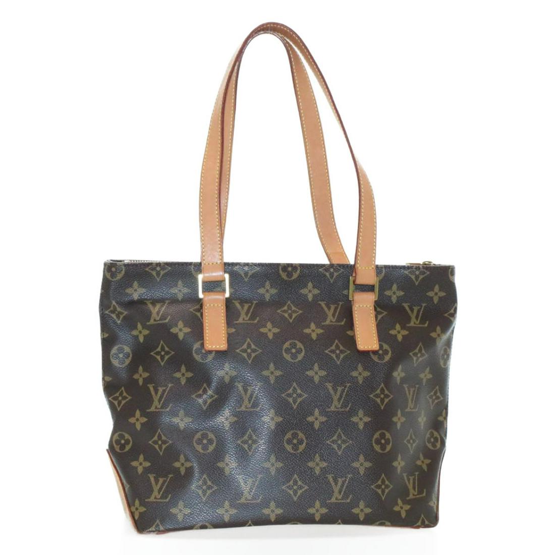 Authentic LOUIS VUITTON CABAS PIANO Monogram Canvas: Brand: LOUIS VUITTONMaterial: Monogram CanvasStyle: Tote BagColor: MonogramSize(inch): W12.6 x H9.5 x D4.7â€³ / Shoulder Strap Length 19â€³(Approx)Country of Origin: FranceAccessory: Dust BagA