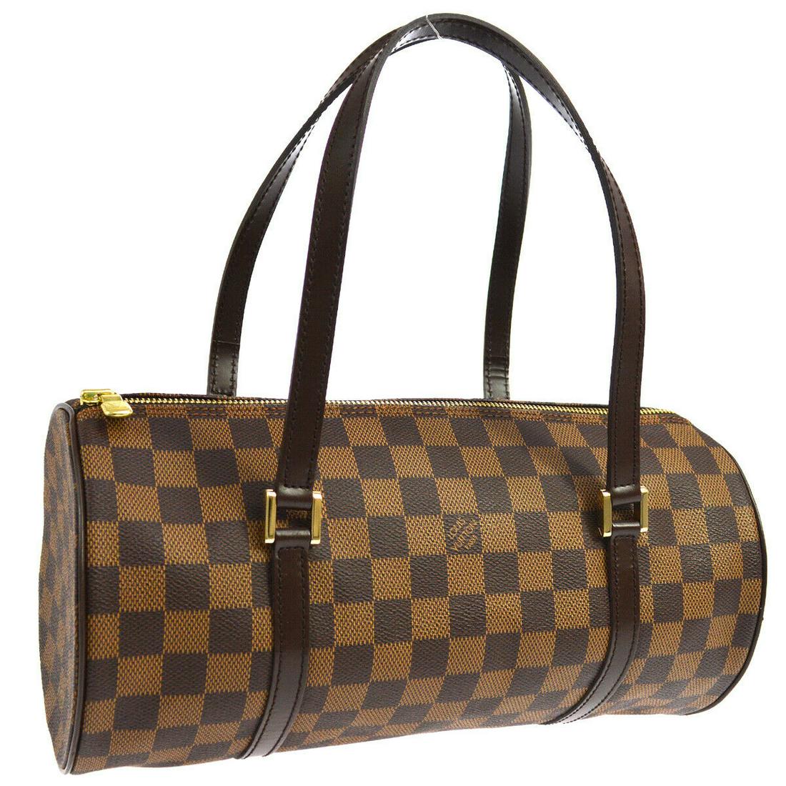 Authentic LOUIS VUITTON PAPILLON 30 Damier Canvas,: Brand: LOUIS VUITTON Material: Damier Canvas, Leather Style: Hand Bag Color: Brown Size(inch): W12.2 x H5.9 x D5.9 " / Strap Drop: 8.3 Size(inch): W 12.2 x H 5.9 x D 5.9 "Handle Drop. 8.3 " Country of
