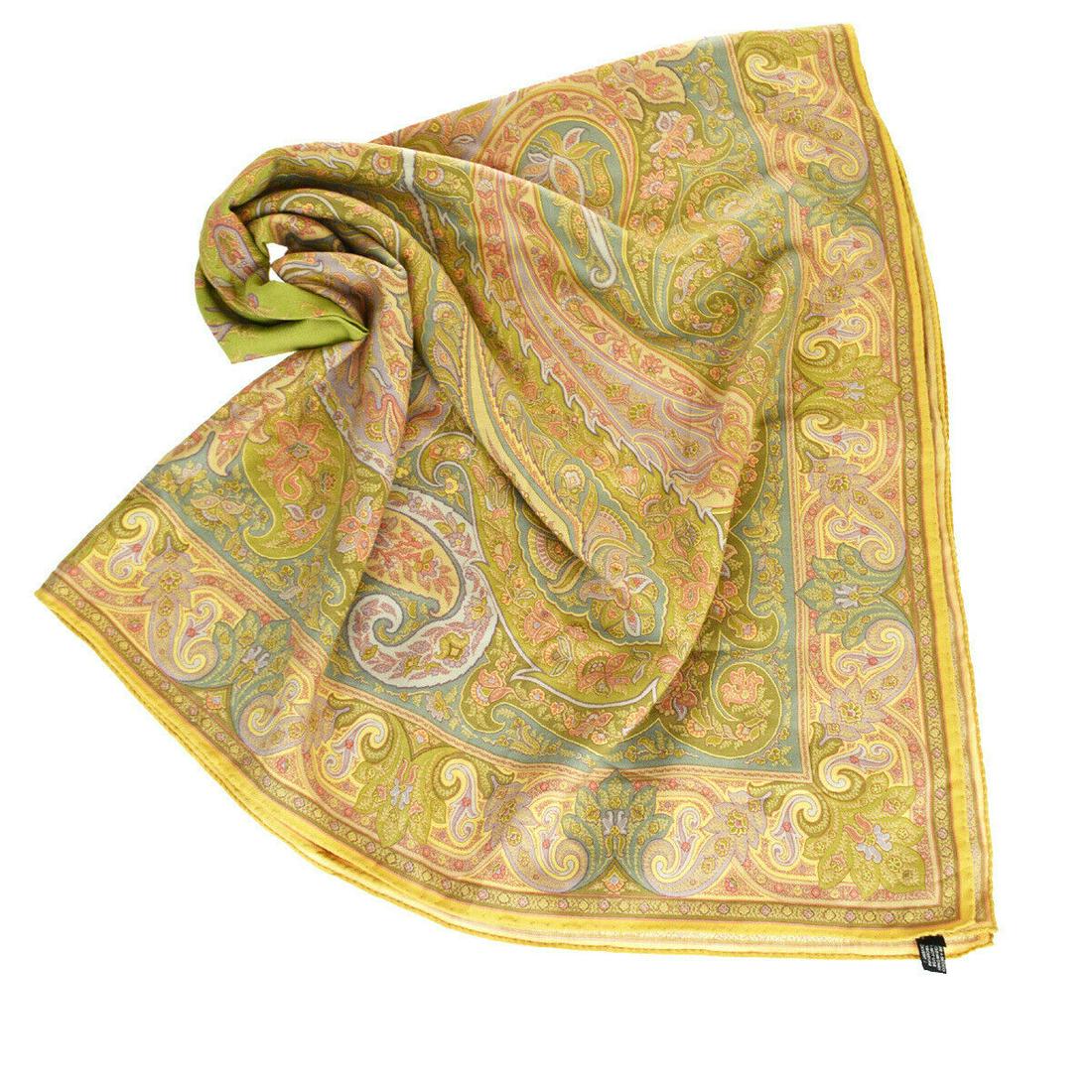Authentic ETRO Wool70% Silk30%: Brand: ETRO Material: Wool70% Silk30% Color: Yellow Country of Origin: Italy All Bidhaus items come with a 100% money-back authenticity guarantee. ALL SALES ARE FINAL. Please refer to images carefully