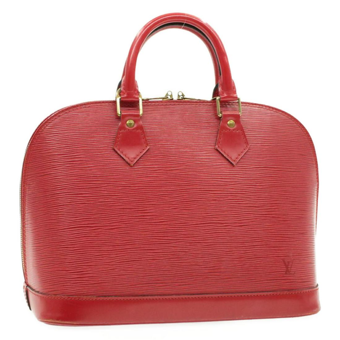 Authentic LOUIS VUITTON ALMA Epi Leather Hand Bag: Brand: LOUIS VUITTON Material: Epi Leather Style: Hand Bag Color: Red Size(inch): W12 x H9.5 x D6.5â€³(Approx) Country of Origin: France Accessory: There is no item box and dust bag. We will send 