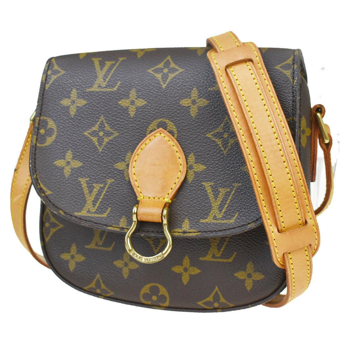 Authentic LOUIS VUITTON SAINT CLOUD Monogram , Leather: Brand: LOUIS VUITTON Material: Monogram , Leather Style: Shoulder Bag Color: Brown Size(inch): W 6.3 x H 6.3 x D 2 "(approx.) Country of Origin: France Come with: - All Bidhaus items come with a 100% 