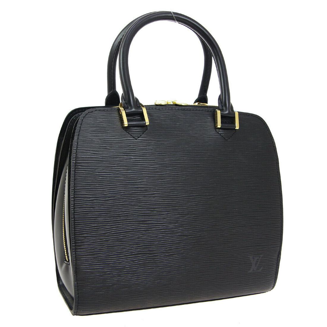 Authentic LOUIS VUITTON PONT NEUF Epi Leather Hand Bag: Brand: LOUIS VUITTON Material: Epi Leather Style: Hand Bag Color: Black Size(inch): W9.8 x H8.7 x D4.3 " Size(inch): W 9.8 x H 8.7 x D 4.3 "Handle Drop. 4.7 " Country of Origin: France Come with: Manu
