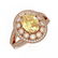 3.75 ctw Canary Citrine & Diamond Victorian Ring 14K