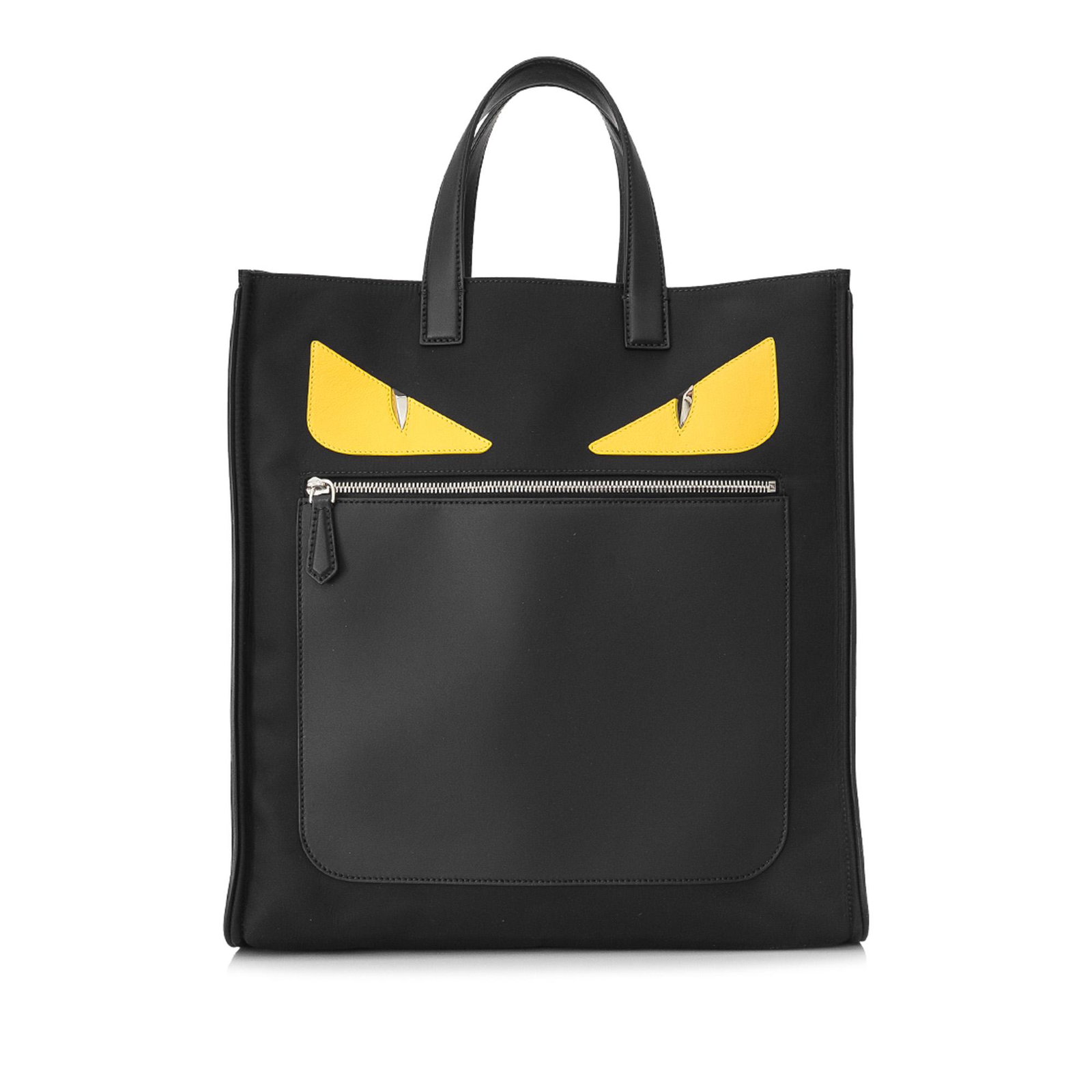 Authentic Fendi Monster Nylon Tote Bag: The Monster tote features a nylon body, a front exterior zip pocket, flat leather handles, an open top, and an interior zip pocket.Brand: Fendi Model: Monster Nylon Tote Bag Origin: Italy Style: Other