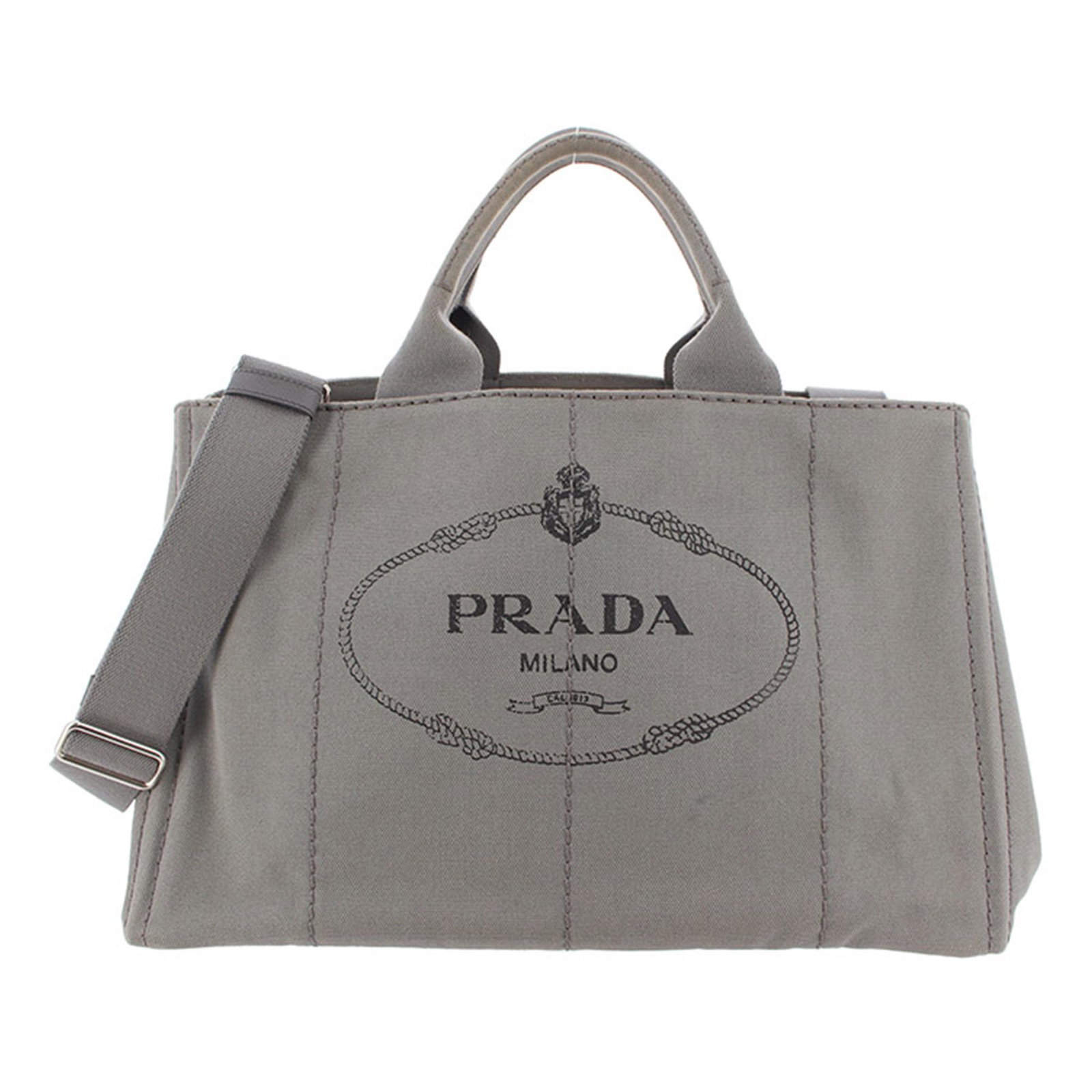 Authentic Prada Canapa Canvas Satchel: This satchel features a canvas body, rolled handles, detachable flat strap, an open top, and interior zip and slip pockets.Brand: Prada Model: Canapa Canvas Satchel Origin: Italy Category: Satchel Col