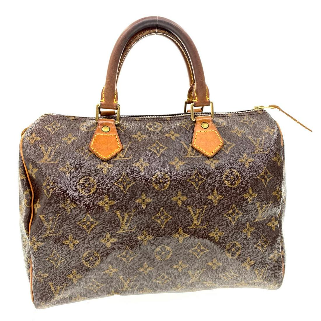 Authentic LOUIS VUITTON SPEEDY 30 Monogram Canvas Hand: Brand: LOUIS VUITTON Material: Monogram Canvas Style: Hand Bag Color: Monogram Size(inch): W12 x H9 x D6.5â€³(Approx) Country of Origin: France Accessory: There is no item box and dust bag. We wil